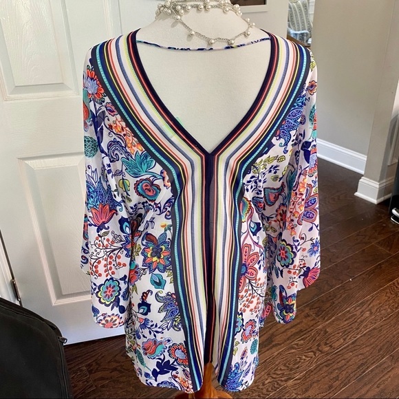 NWOT Milly for DesigNation Floral Caftan Tunic Top - Picture 5 of 9